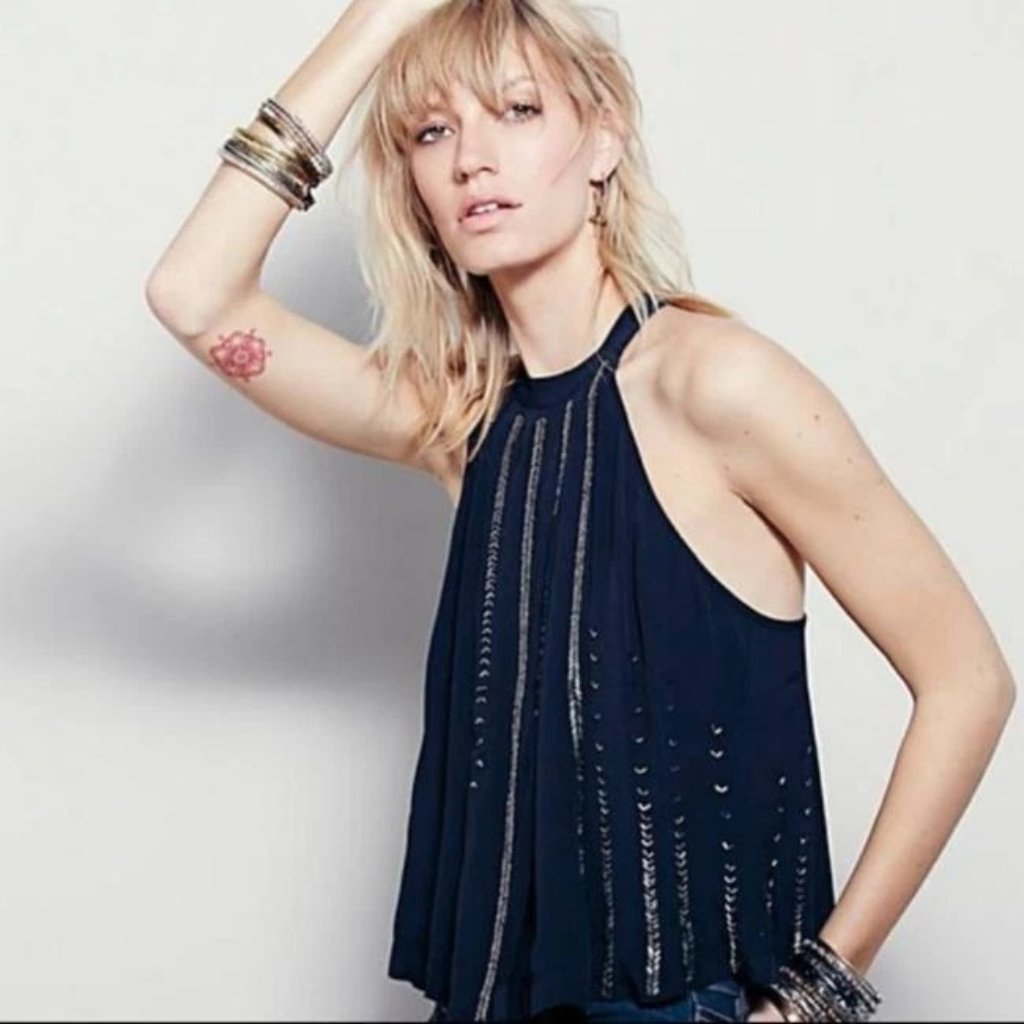 Free People Shimmer And Shine Tank Blouse Top Xs
